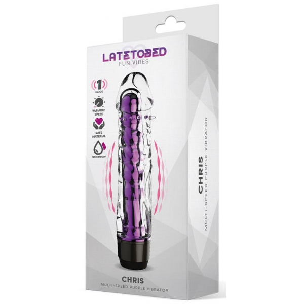 Dildo vibrante Chris 14 x 3,3 cm viola