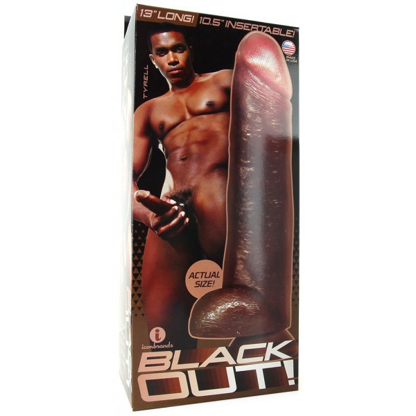 XXL-Dildo Black Realistic Cock 25 x 7 cm