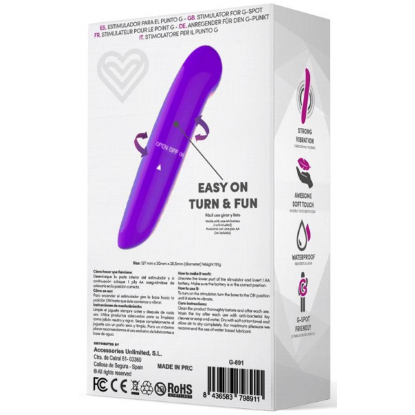 Denzel Clitoral Stimulator 13 x 2.8cm Purple