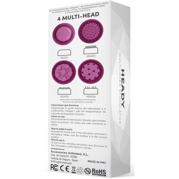 Heady Violet 4 Heads Vibrating Stimulator