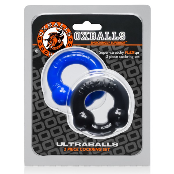 Pack Ultraballs Oxballs Cockrings Negro-Azul