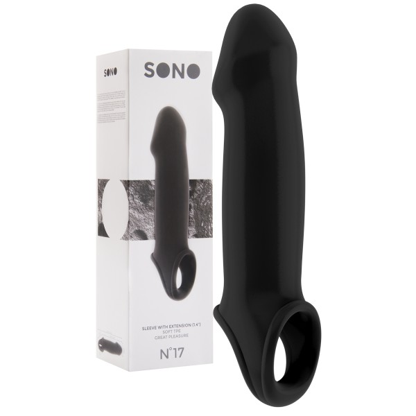 SONO 17 - Penis schede Glad zwart 20 x 5.5cm