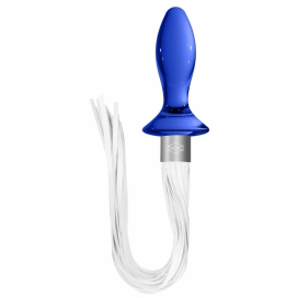 CHRYSTALINO Plug en verre Tail Bleu 9 x 3.5cm