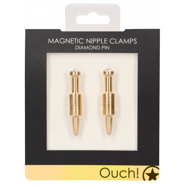 Magnetic nipple clamps Diamond Pin x2 Gold