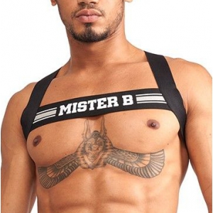 Mr B - Mister B Imbracatura elastica X-Back nero-grigio
