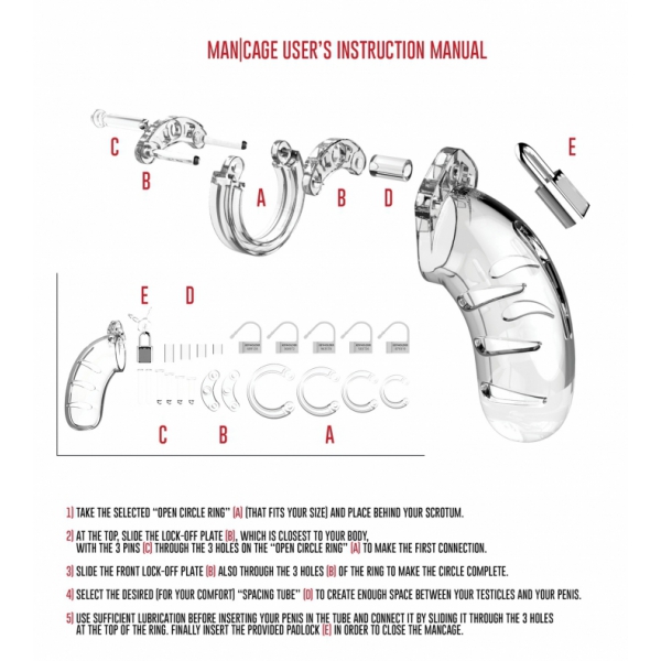 ManCage Keuschheitsgürtel Modell 02 9 x 3.5cm Transparent