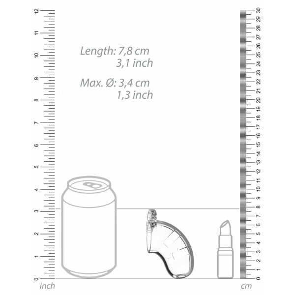 ManCage Keuschheitsgürtel Modell 13 6.5 x 3.4cm Transparent
