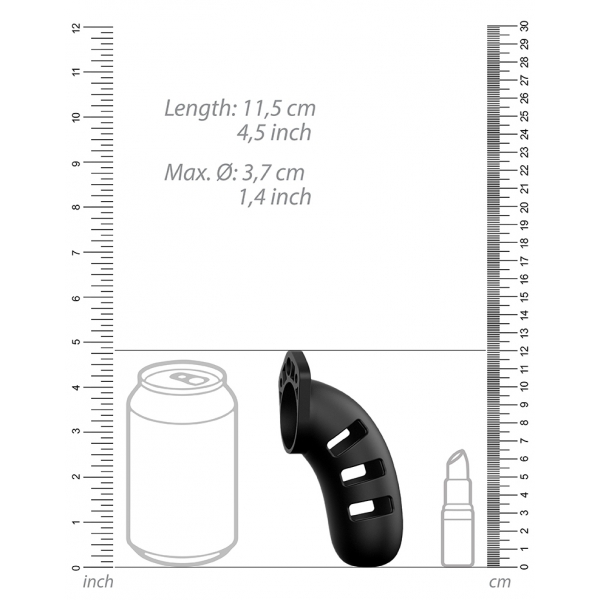 Gabbia di castità in silicone ManCage modello 21 - 11.5 x 3.5cm