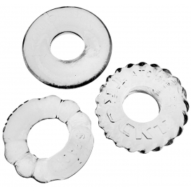 Lot de 3 cockrings Oxballs BONEMAKER Transparents