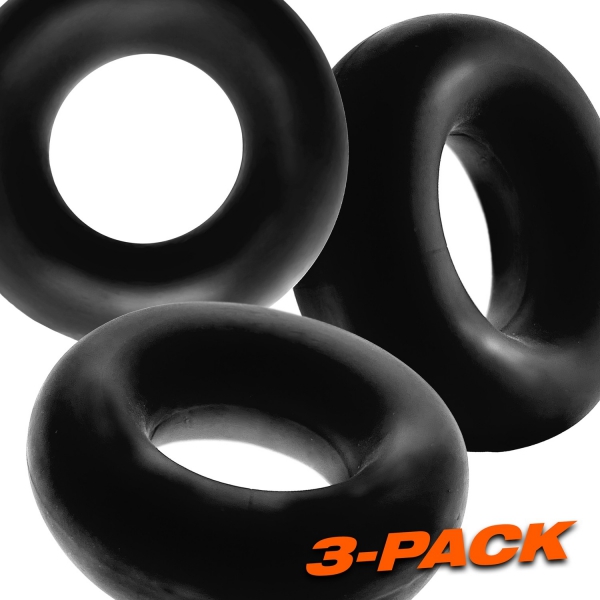 Conjunto de 3 galos Willy Black Cockrings gordos