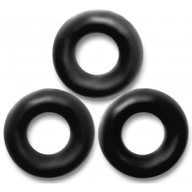 Set of 3 Fat Willy Black Cockrings