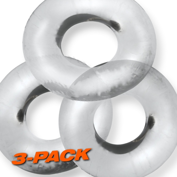 Lot de 3 cockrings Fat Willy Transparents