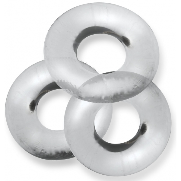 Lot de 3 cockrings Fat Willy Transparents