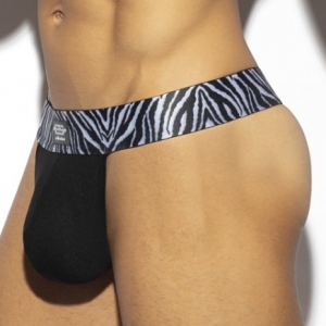 ES Collection Thong Push Up ZEBRA Black