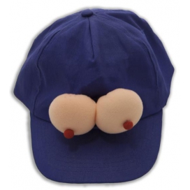 Blaue Mütze mit Brüsten