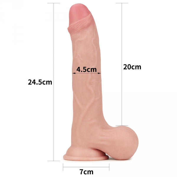 Glijdende Huid Realistische Dildo 19 x 4.8cm