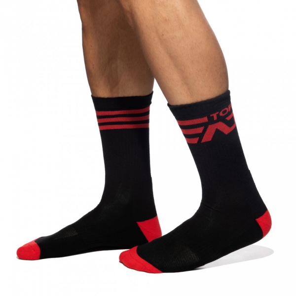 Socks AD TOP Black-Red