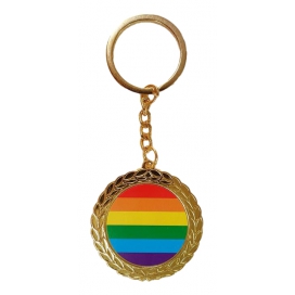 Schlüsselanhänger Medaille Rainbow Gold