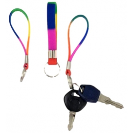 Porta-chaves em silicone arco-íris