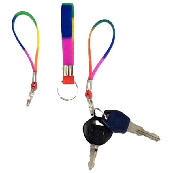 Regenboog silicone sleutelhanger