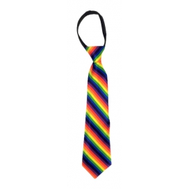 Pride Items Cravate Rainbow avec élastique 35cm