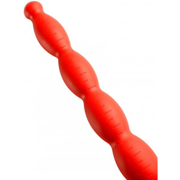 Dildo de verme de alongamento longo N°2 - 40 x 4cm Vermelho