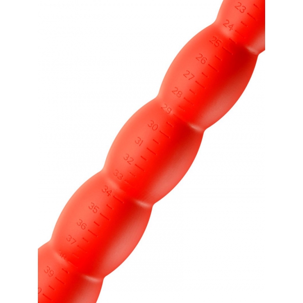 Dildo de verme de alongamento longo N°2 - 40 x 4cm Vermelho