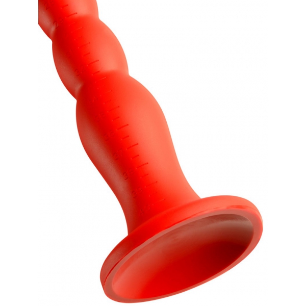 Long Stretch Worm Dildo N°2 - 40 x 4cm Red