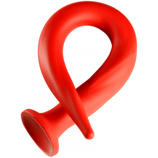 Stretch Worm Lange Dildo N°5 - 64 x 5.2cm Rood