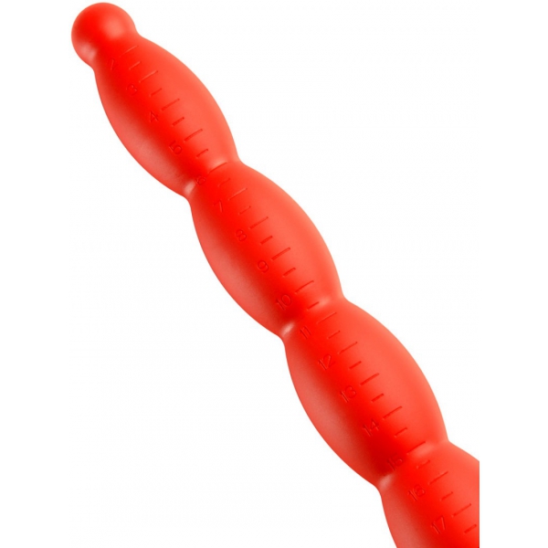 Consolador de gusano largo N°6 - 60 x 6cm Rojo