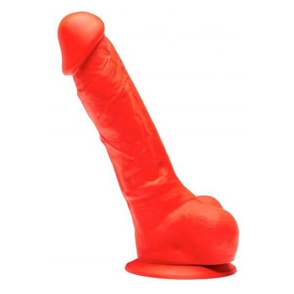 Dildo in silicone elastico N°2 - 17 x 4,3 cm rosso