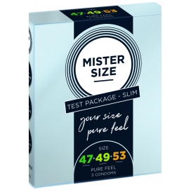 Condoms MISTER SIZE Sample 3 sizes 47, 49 and 53mm