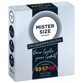 MISTER SIZE Condones MISTER SIZE Muestra 3 tamaños 53, 57 y 60mm