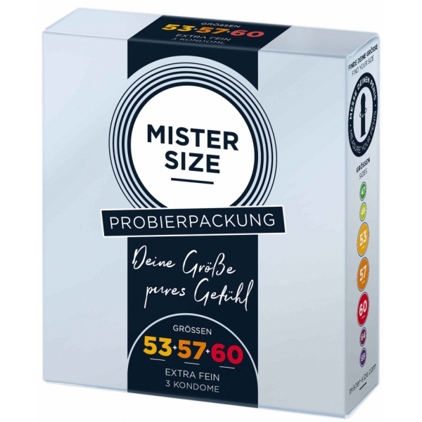 MISTER SIZE Condoms Sample 3 misure 53, 57 e 60mm