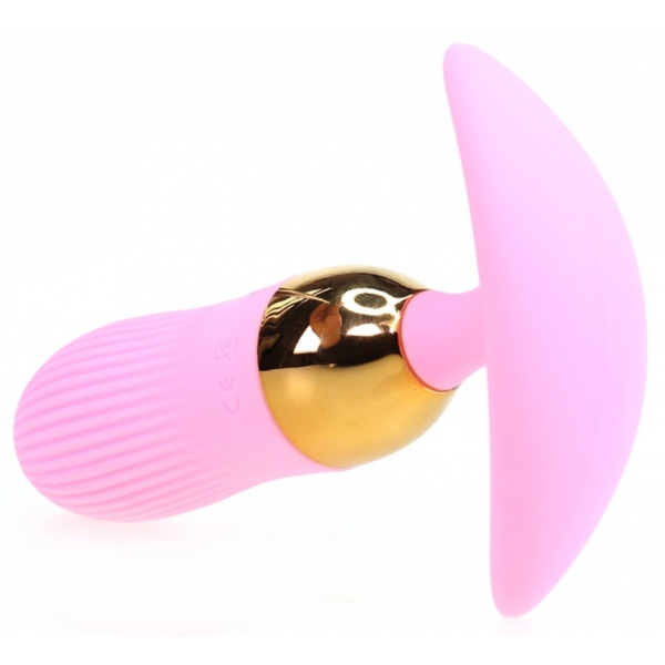 Plug Vibrador Huevo Rayado 10 x 3cm Rosa
