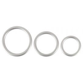 3er-Set Cockringe Silikon Thin Ring Grau