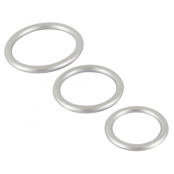 3er-Set Cockringe Silikon Thin Ring Grau