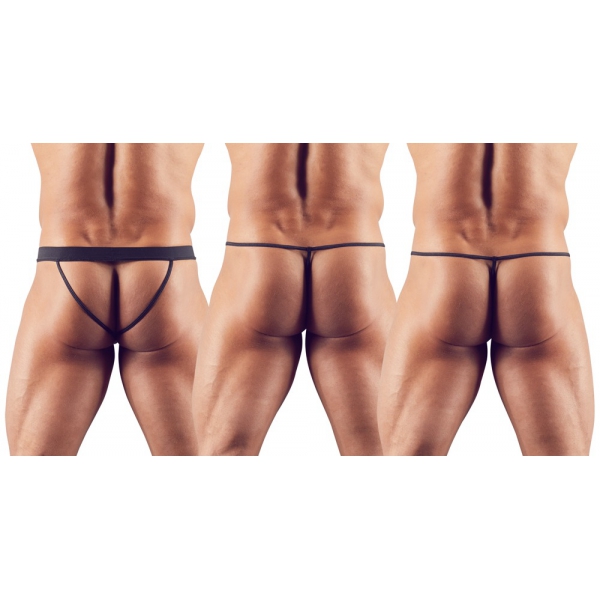 Set of 3 JOY Black G-strings