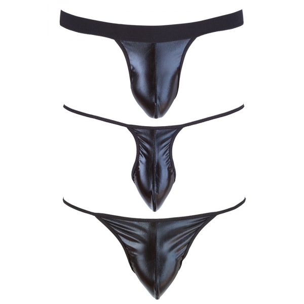 Set of 3 JOY Black G-strings