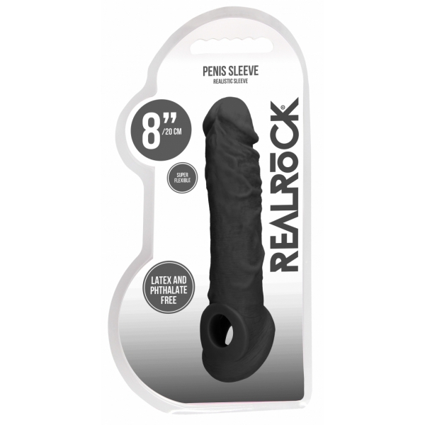 Realrock Curve Penis Sleeve 17 x 4.5cm Black