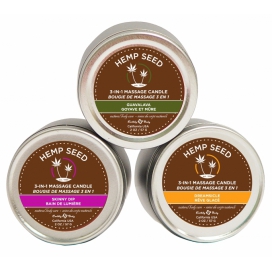 Earthly Body Set of 3 Hemp Seed Massage Candles 57g