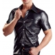 LEO Camicia in similpelle nera