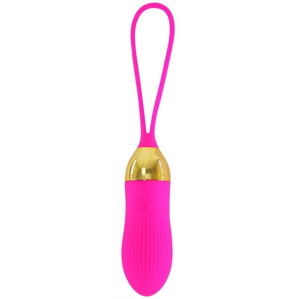 Huevo vibrador de rayas 8,5 x 3cm Fucsia