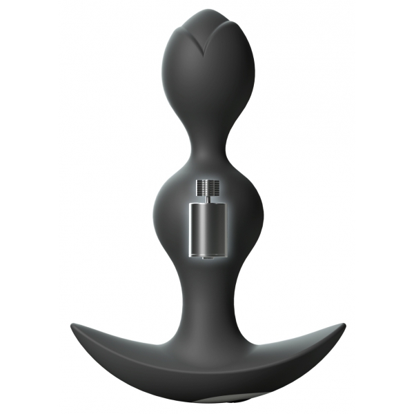 Plug vibrador Twinny Bud 10,5 x 3cm Negro