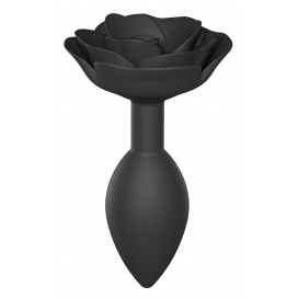Love to Love Plug anale gioiello Open Roses L 9 x 3,8 cm Nero