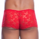 Rose Lace Boy Short Red