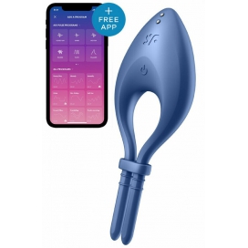 Bullseye Satisfyer Connected Vibrating Cockring Azul