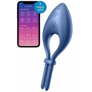 Satisfyer Anilha Vibratória Azul Bullseye Satisfyer Connected Vibrating Cockring