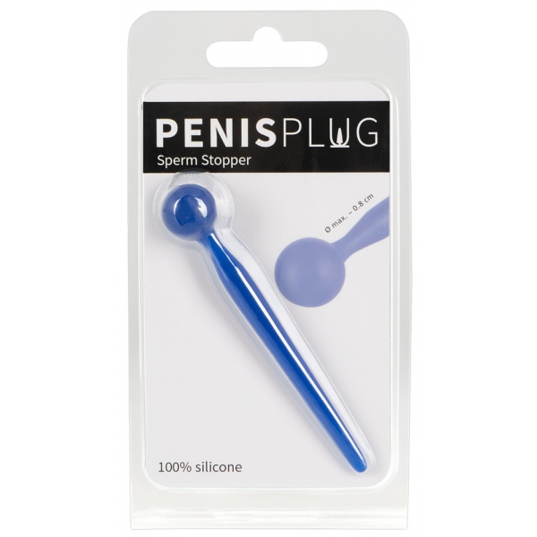 Plug Penis Stop Sperma 8cm - Diameter 4-8mm Blauw