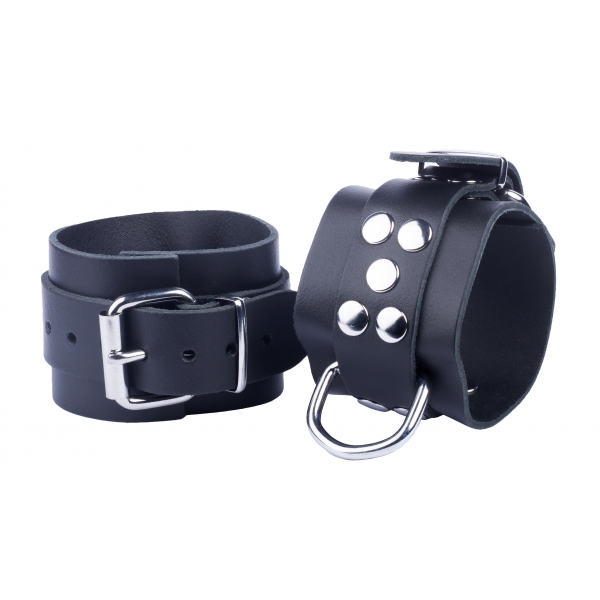 Ultra Black Leather Handcuffs